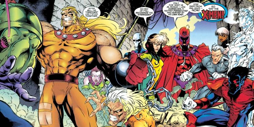 Magneto leading the X-Men in the Age of Apocalypse.