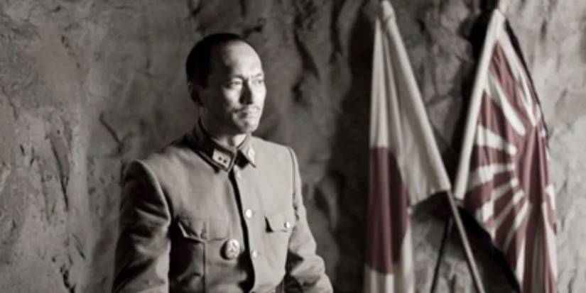 Ken Watanabe as General Tadamichi Kuribayashi looking off in Letters from Iwo Jima