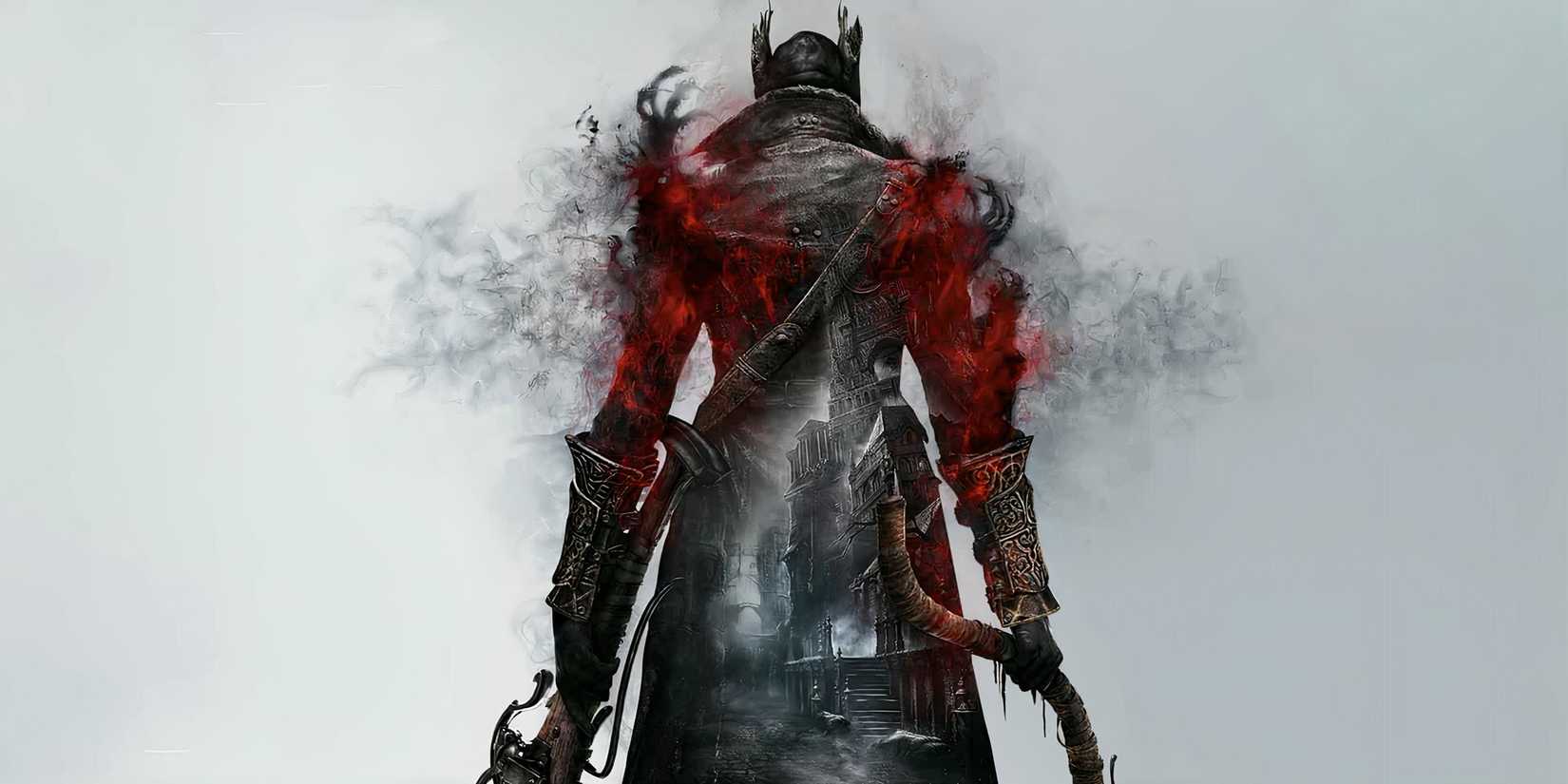 10 Best Free RPGs On PlayStation Plus Right Now 8 Bloodborne's Hunter on a red background with red smoke around him