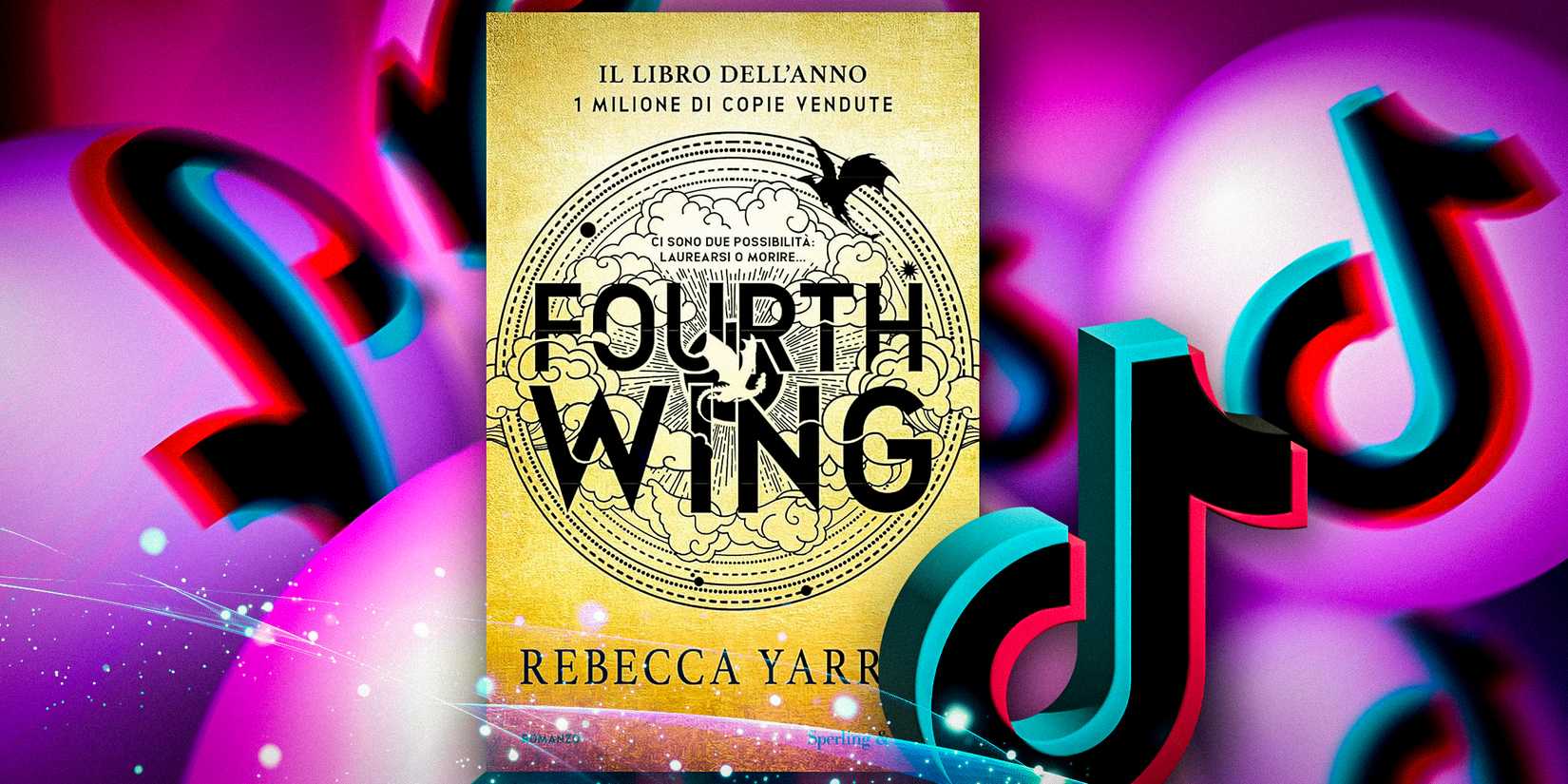 Capa do livro Fourth Wing de Rebecca Yarros