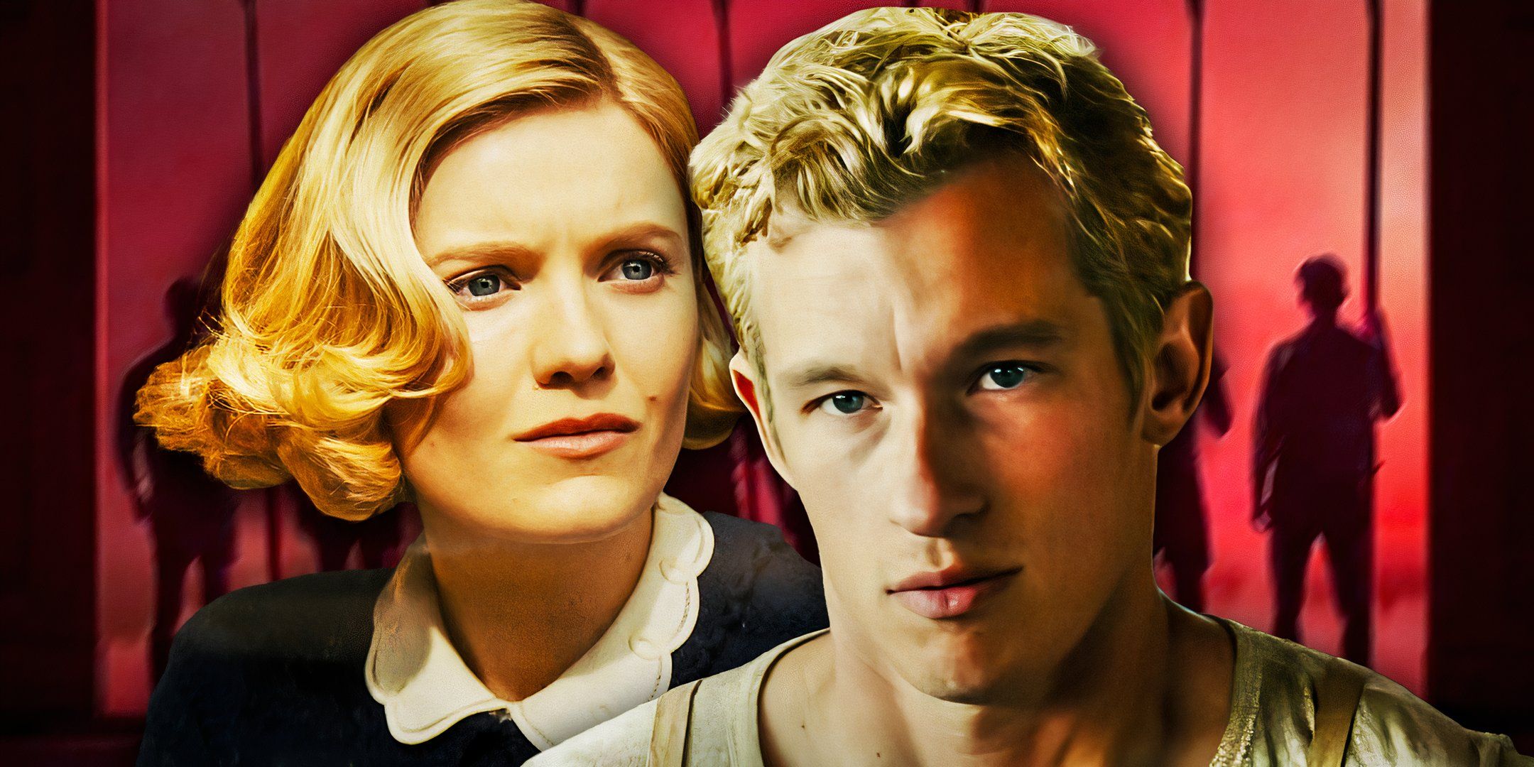 Callum Turner and Hadley Robinson in The Boys in the Boat