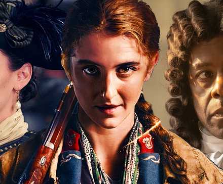 Коллаж с Робертом Хеннесси (Адриан Лэстер), Софией Вилмот (Элис Кремельберг) и Нелл (Луиза Харланд) в "Renegade Nell".