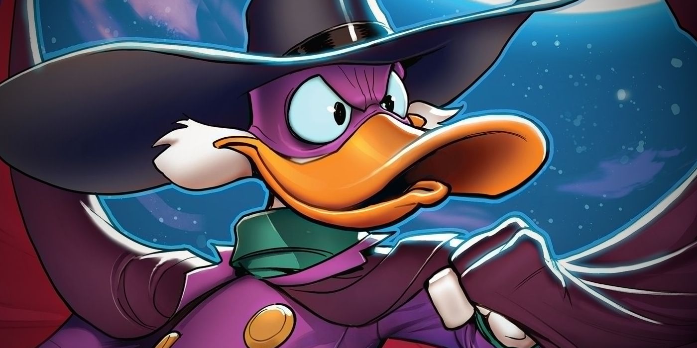 Arte da capa em quadrinhos do Darkwing Duck por David Nakayama