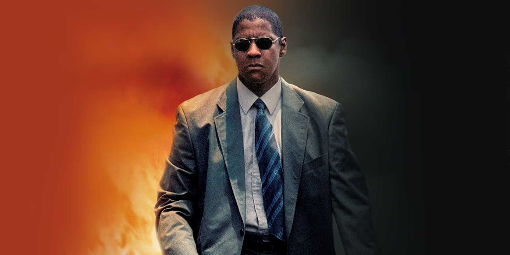 A Hidden Gem In His Filmography 1 Denzel Washington as John Creasy with fire behind him in the poster for Man on Fire
