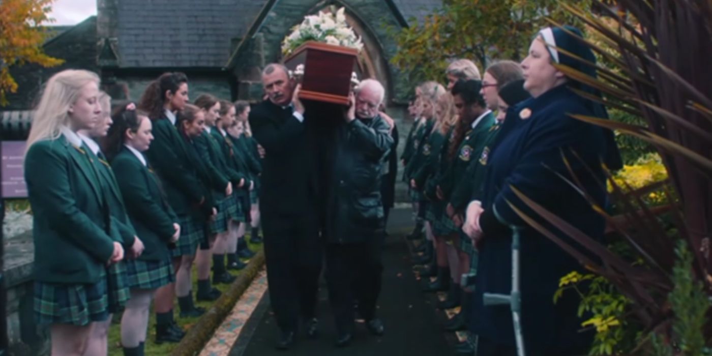 derry girls clare's father's funeral