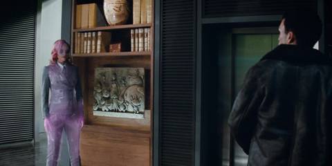 Ditto transforming in Ms. Norman in Detective Pikachu