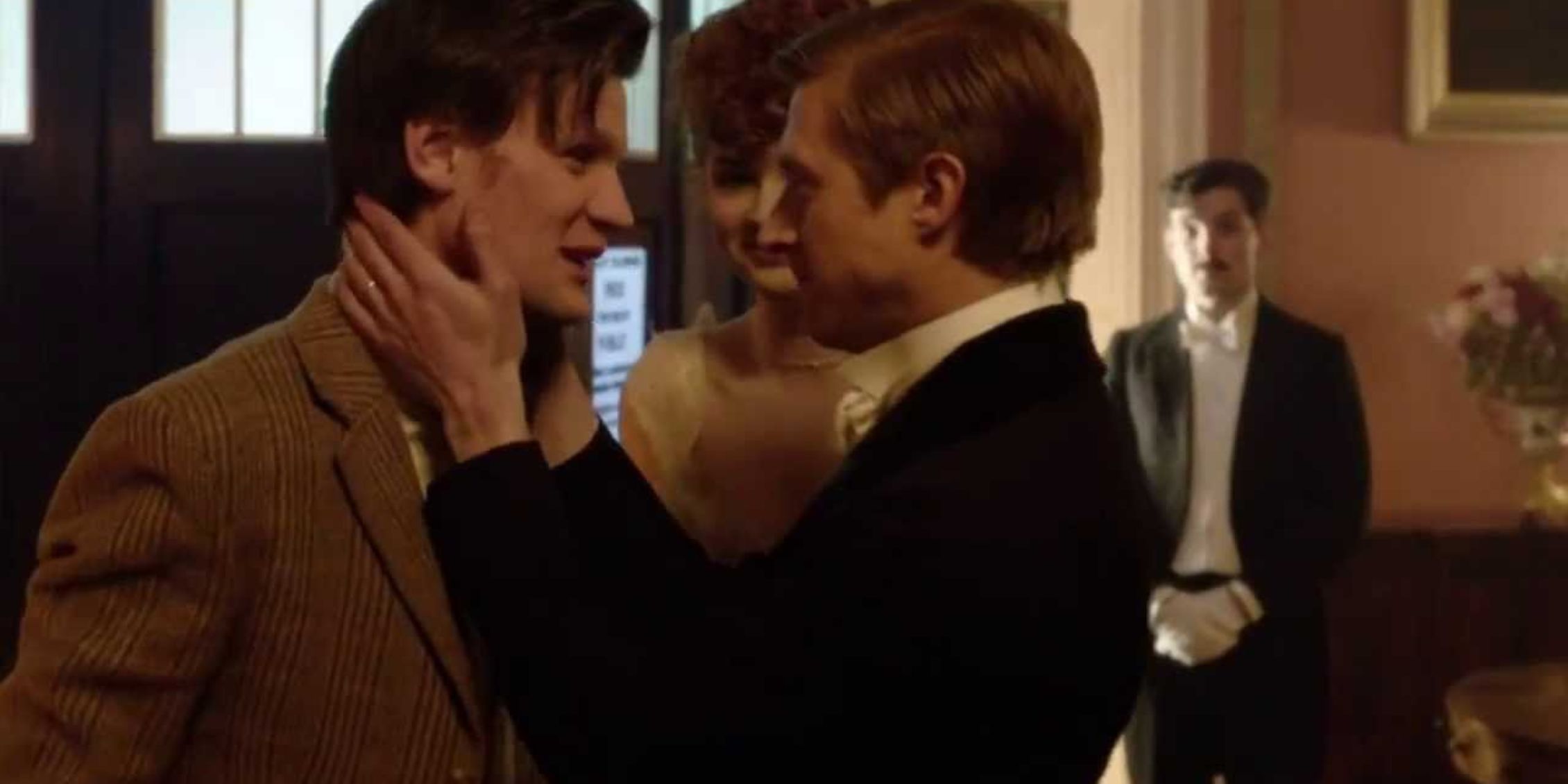Doctor Who Doctor and Rory kiss Power of Three