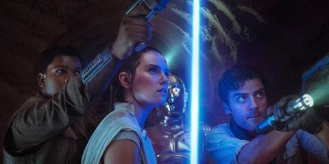 Finn Rey and Poe in Star Wars The Rise of Skywalker