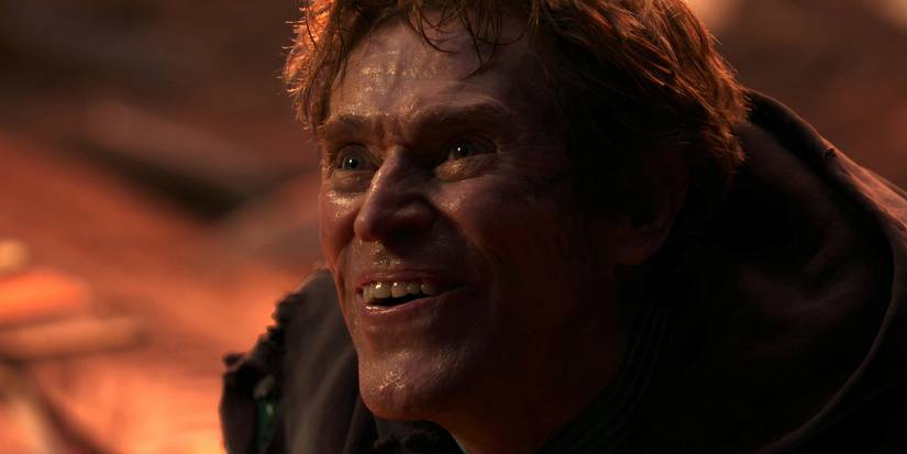 Willem Dafoe grinning as the Green Goblin in Spider-Man: No Way Home