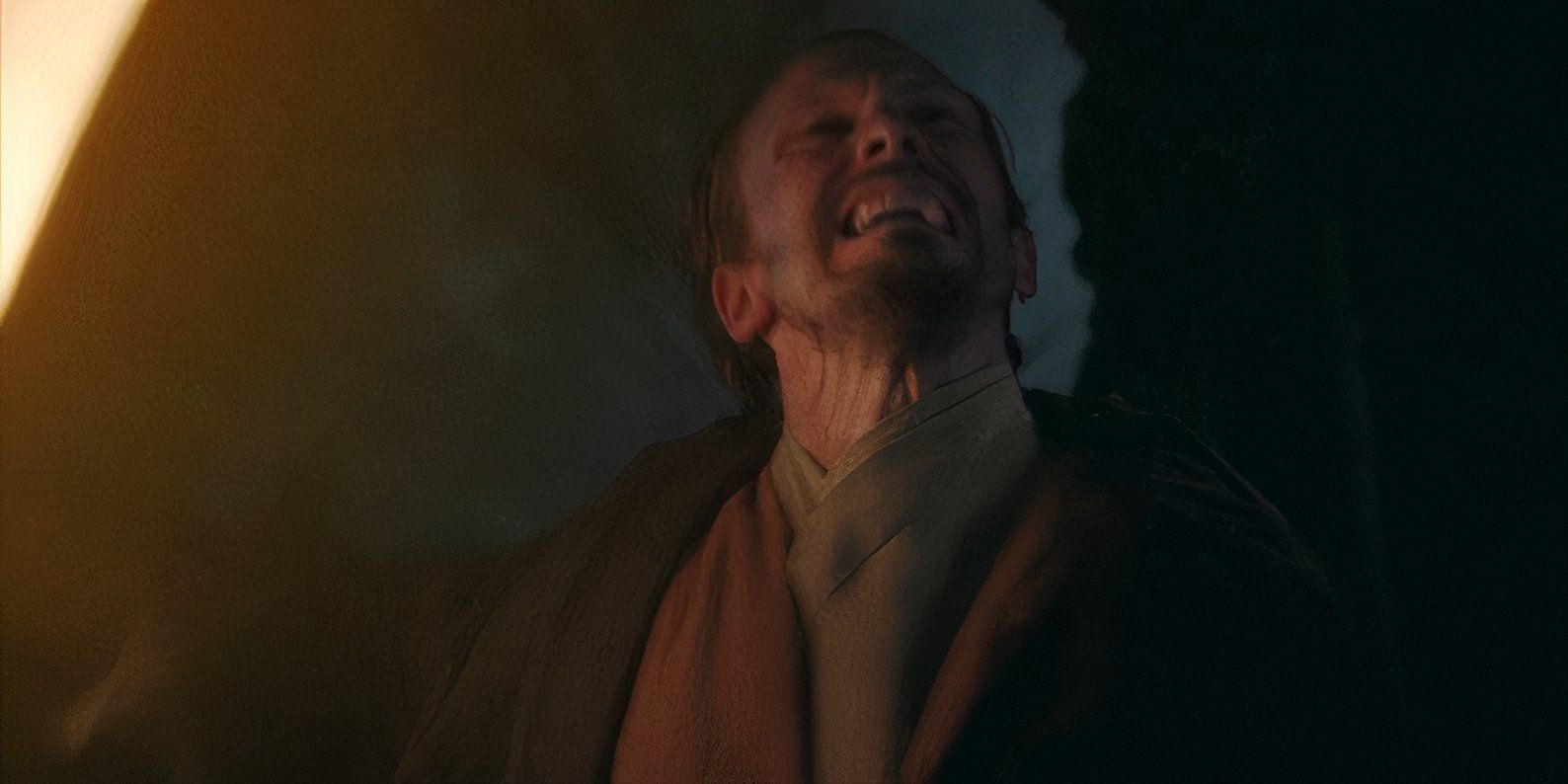 An unnamed Jedi grimaces as he's pulled by the Sith Lord in The Acolyte episode 5