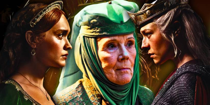 Rhaenyra and Alicent from House of the Dragon with Olenna from Game of Thrones