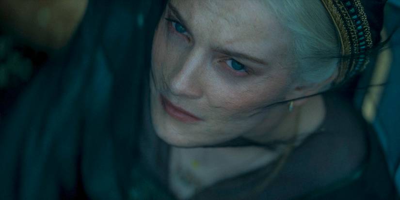 Game Of Thrones' 15 Best Targaryens, Ranked 1 A close-up of Helaena Targaryen (Phia Saban) wearing a black veil during the funeral procession of her son in House of the Dragon season 2 episode 2