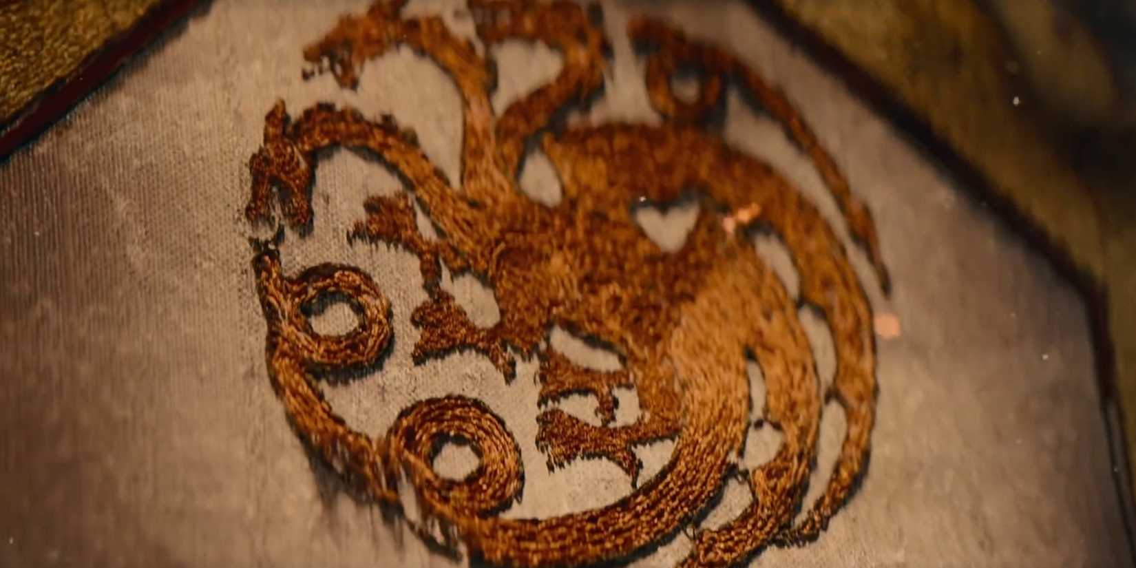 House Targaryen's sigil woven into the tapestry from House of the Dragon's opening credits