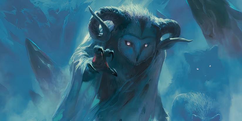 A giant owl reaches his talons toward the viewer in Icewind Dale coverart from D&D
