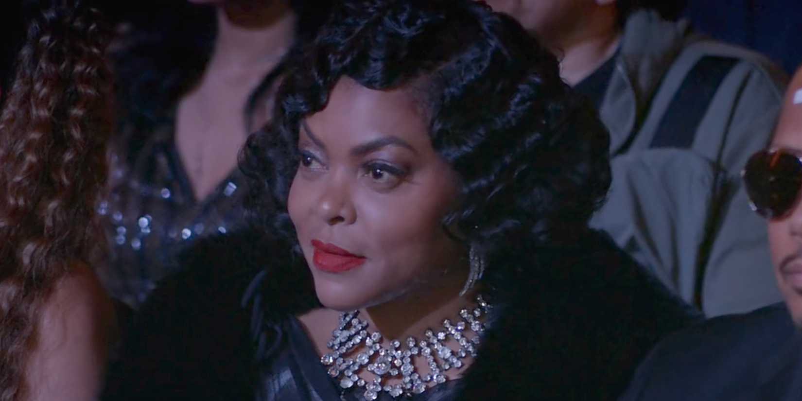 Taraji P. Henson as Cookie Lyon sitting in a crowd on Empire