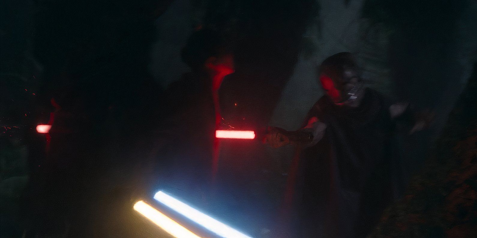 The Sith Lord uses a Force pull to impale two Jedi on his lightsaber at the same time in The Acolyte episode 5