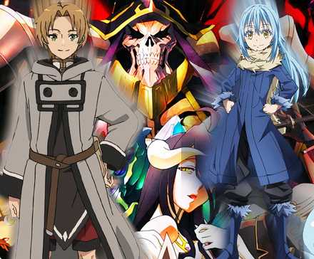7 Near-Perfect Isekai Anime No One Remembers 4 Isekai anime featured image with the Overlord cast, Rudeus, and Rimuru