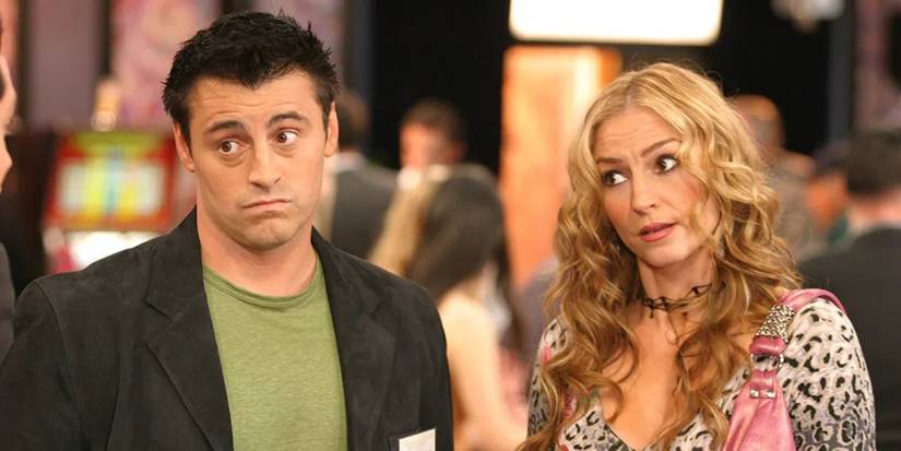 Matt LeBlanc and Drea de Matteo looking skeptical in Joey TV series