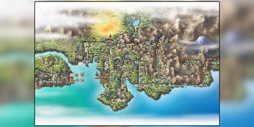 Map of the Johto Region from the Pokémon Franchise.