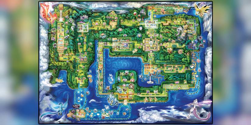Map of the Kanto Region from the Pokémon Franchise.