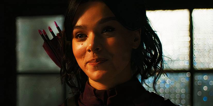 Kate Bishop smiling at Ms. Marvel in The Marvels