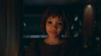 A vision of young Mae Aniseya with black eyes in The Acolyte season 1, episode 1