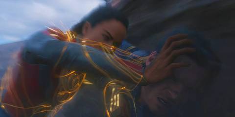 Makkari fighting Ikaris with her speed in Eternals