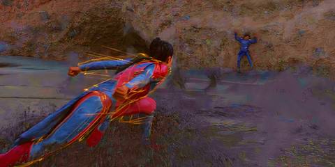 Makkari running at Ikaris in Eternals