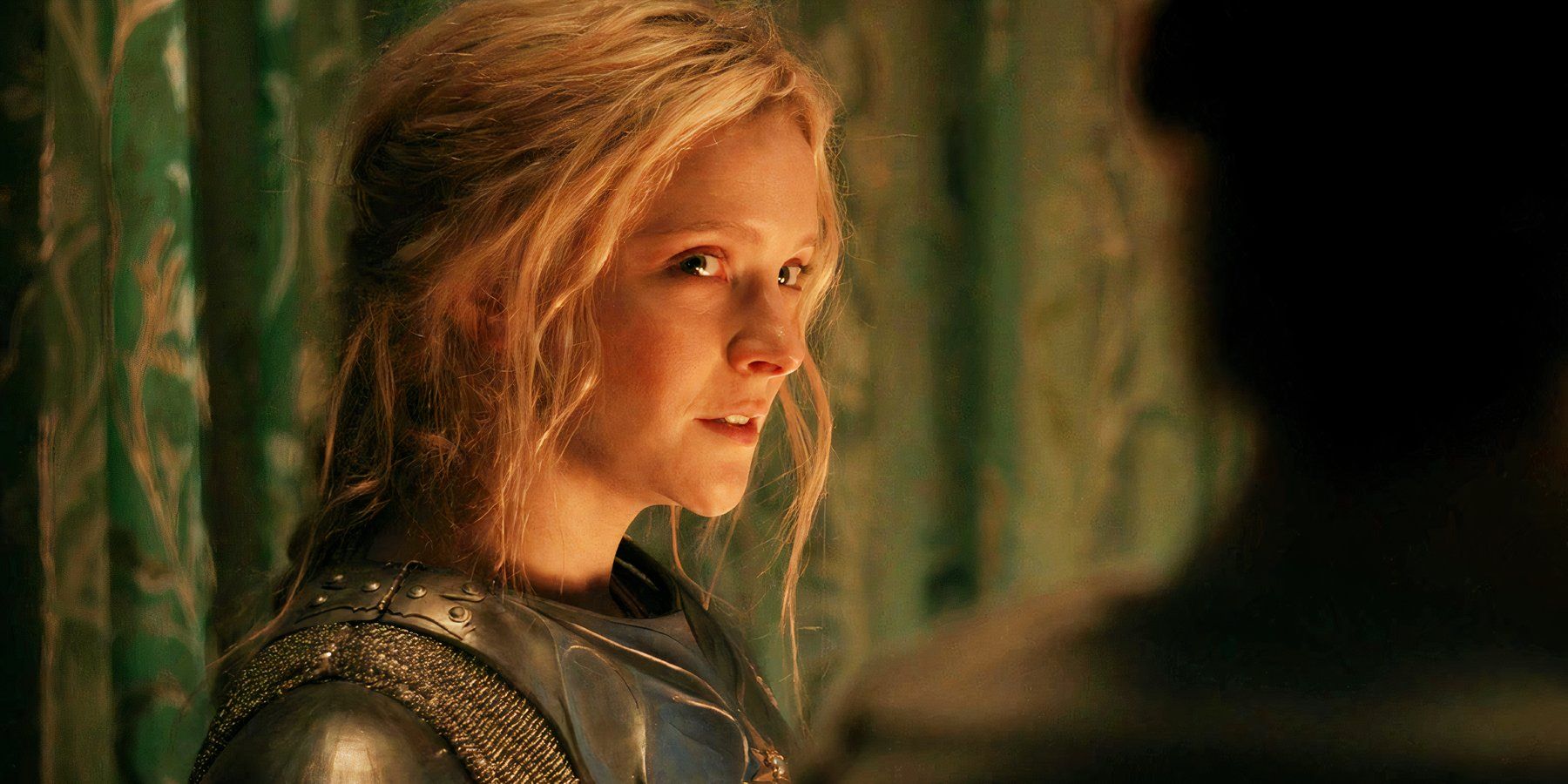 Morfydd Clark as Galadriel in The Lord of the Rings: The Rings of Power season 1.