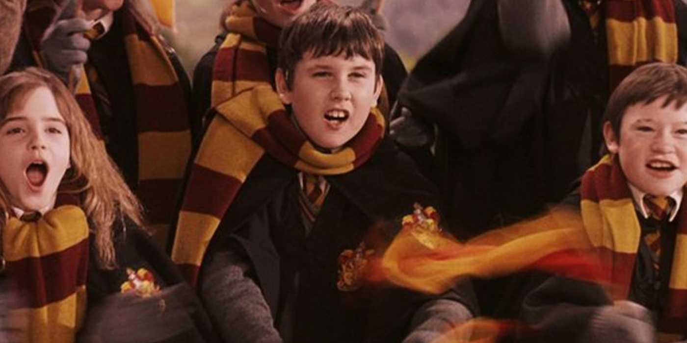 Neville Longbottom cheering in 'Harry Potter and the Sorceror's Stone'