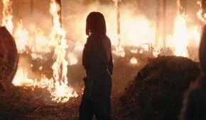 Osha Watching Brendok Burn in a flashback in The Acolyte