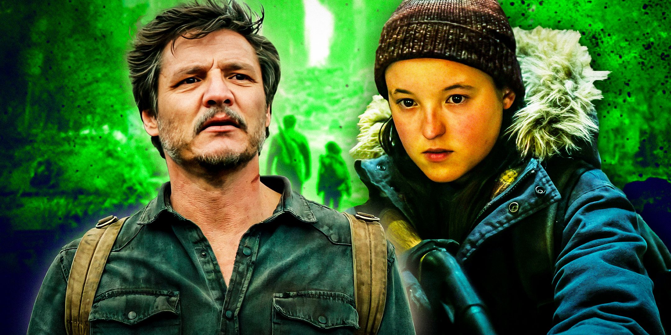 Pedro Pascal as Joel Miller and Bella Ramsey as Ellie Williams from The Last of Us