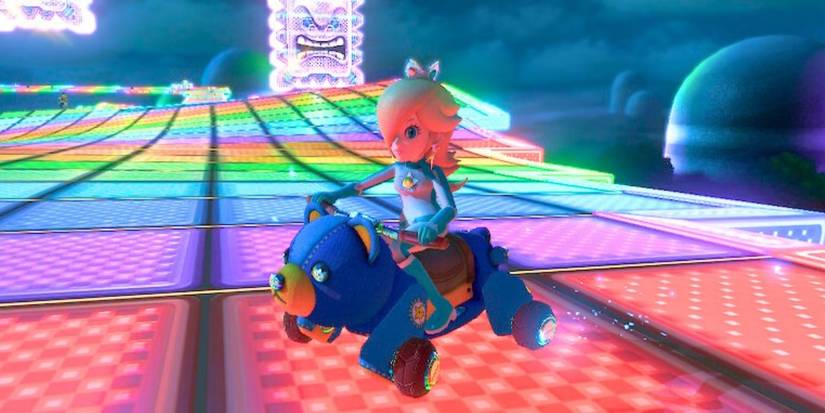 20 Best Mario Kart 8 Racer & Kart Combinations 2 Mario Kart 8 Deluxe replay closeup of Rosalina on Teddy Buggy.
