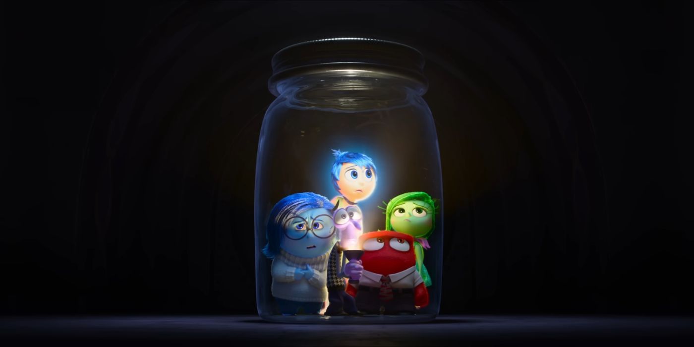 As emoções originais presas em uma jarra de vidro em Inside Out 2