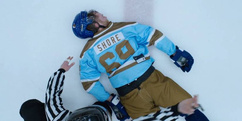 Shoresy lies unconscious on the ice after his second concussion in Shoresy season 3