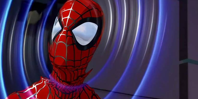 Spider-man The New Animated Adventures scene with the hero using his spider-sense
