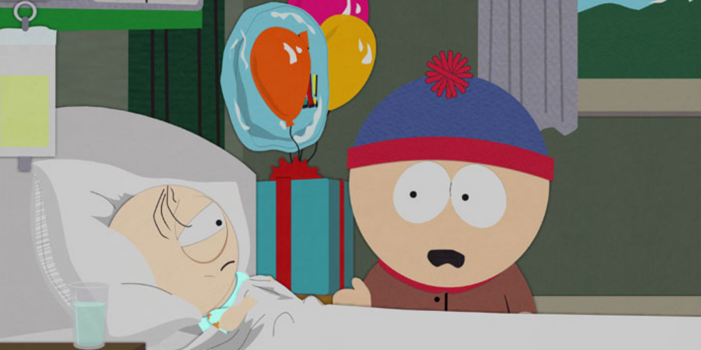Stan talks to a cancer dying child in South Park Stanley's Cup