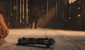 Indara's lightsaber hilt lying on the ground in The Acolyte Season 1, episode 1