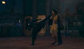 Master Sol (Lee Jung-jae) skillfully stopping a kick from Mae in The Acolyte Season 1 episode 2