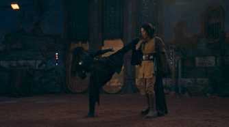 Master Sol (Lee Jung-jae) skillfully stopping a kick from Mae in The Acolyte Season 1 episode 2
