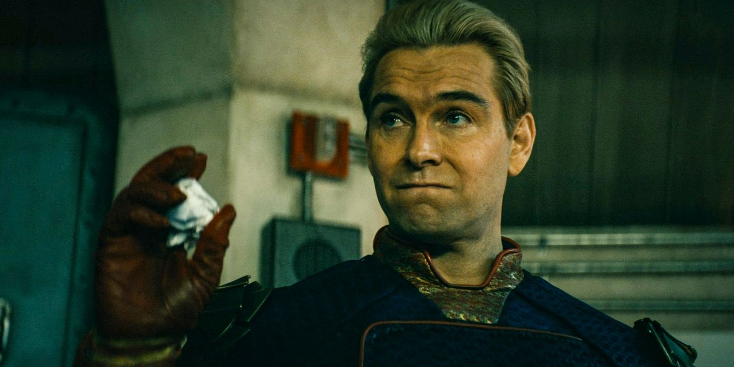 Homelander (Antony Starr) holding a ball of paper in The Boys season 4 episode 4