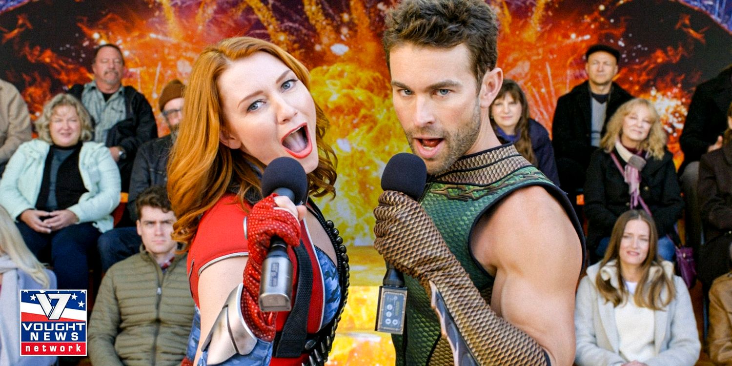 A singing duet featuring The Deep (Chace Crawford) and Firecracker (Valorie Curry) during The Truth Bomb broadcast in The Boys season 4 episode 4