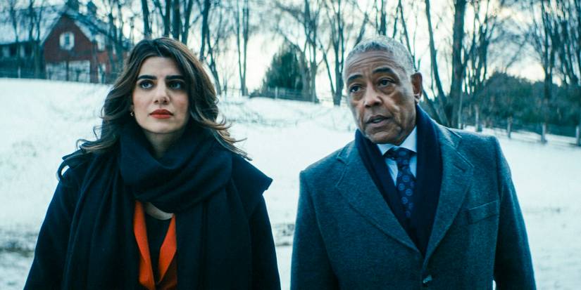 Victoria Neuman (Claudia Doumit) and Stan Edgar (Giancarlo Esposito) at the Neuman farm in The Boys season 4 episode 5
