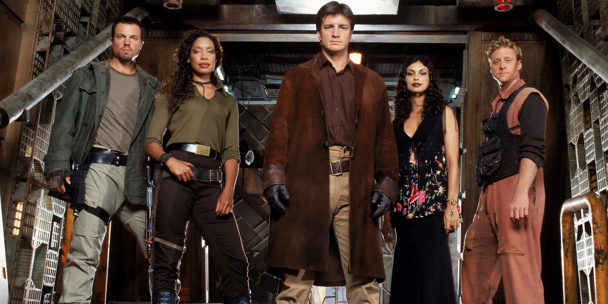 Jayne. Zoe, Mal, Inara, and Wash on Serenity in Firefly
