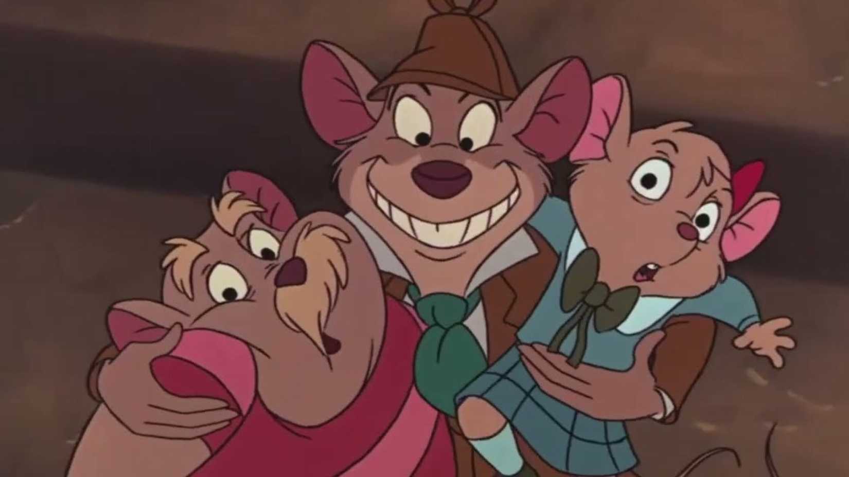 10 Disney Animated Movies Impossible To Adapt In Live-Action 7 Basil hugs his friends in The Great Mouse Detective