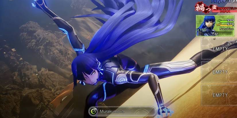 The Nahobino fights in the Sakura Cinders of the East DLC in SMT 5 Vengeance.