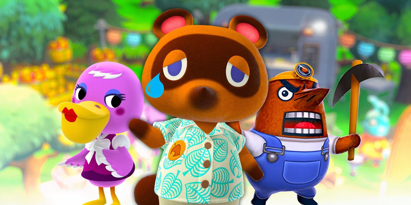 Tom Nook, Phyllis, and Resetti from Animal Crossing