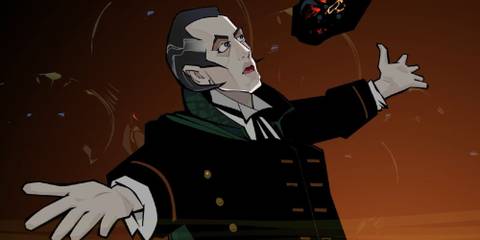 The Shalka Doctor with his arms spread wide in Doctor Who's 