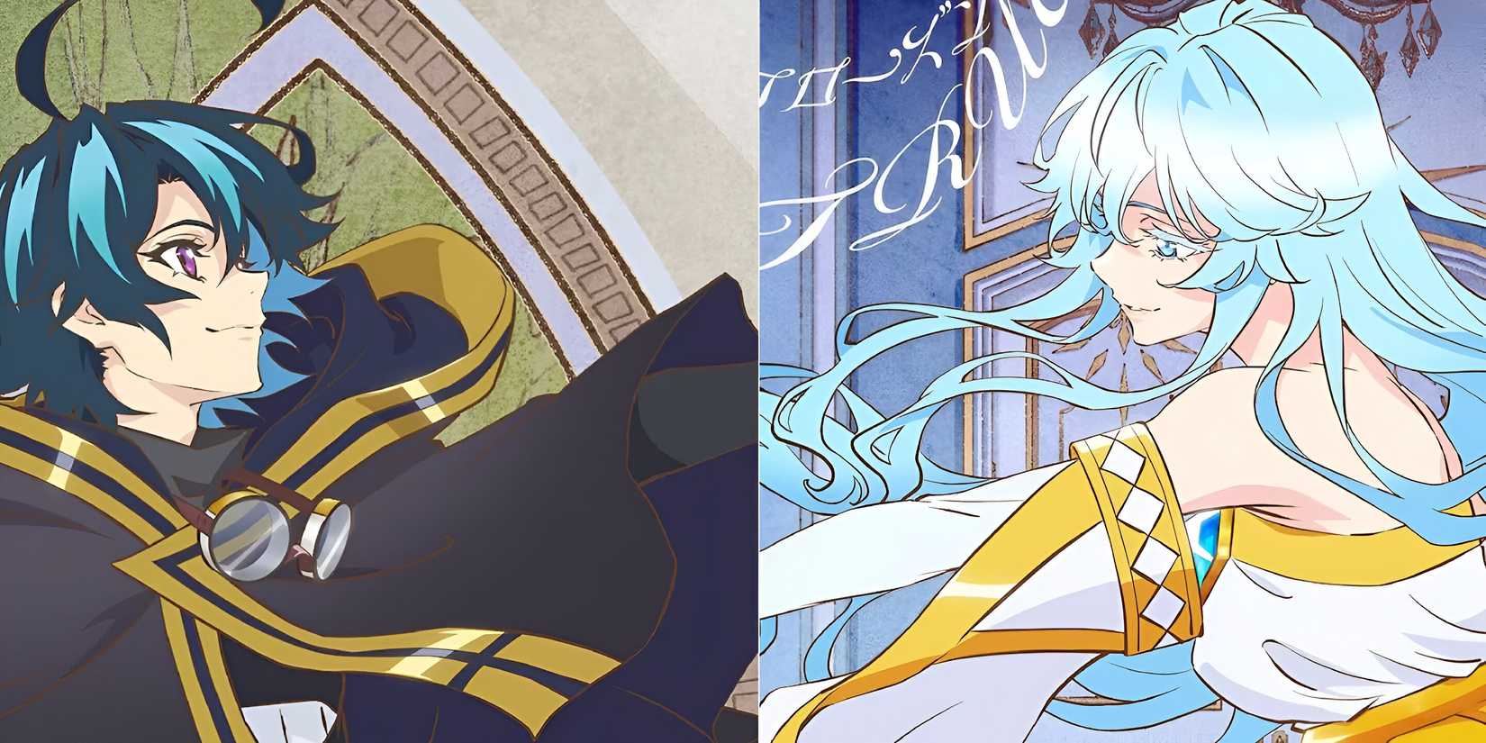 Wistoria Wand and Sword Will and Elfaria looking at each other