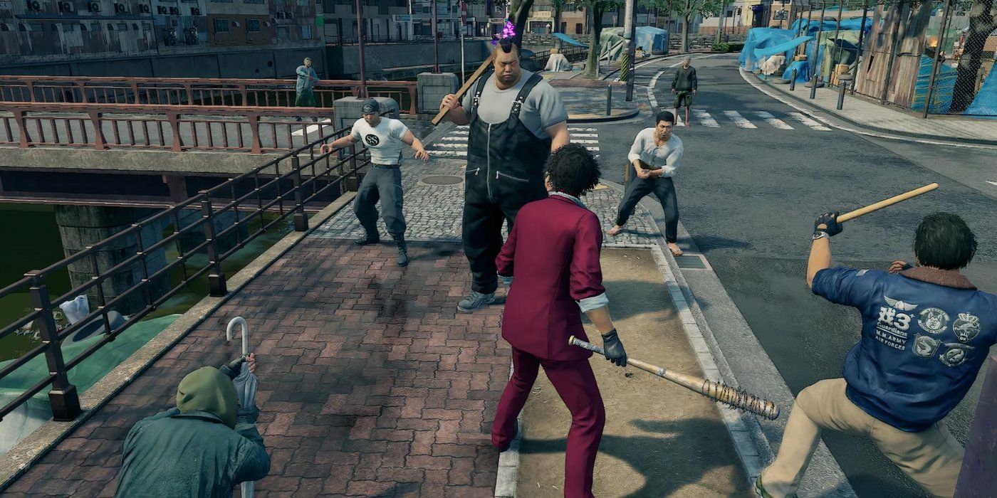 Yakuza Like a Dragon combat screenshot on the street